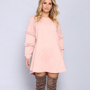 Pink Sweatshirt Dress